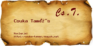 Csuka Tamás névjegykártya